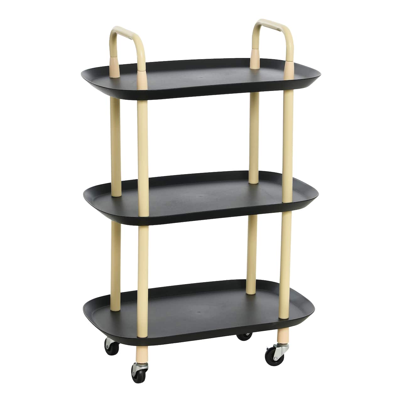 Hello Honey® Main + Mesa™ 3-Tier Modern Plastic and Metal Trolley